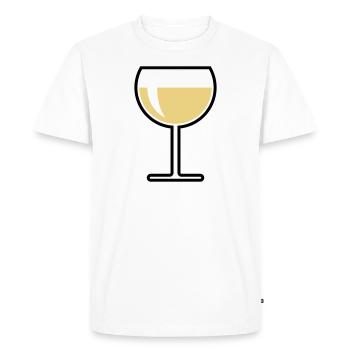Verre à vin blanc rond (Vin blanc / Vin / 2C) - T-shirt Premium bio Homme - blanc - Devant - Nico (187cm)