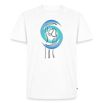 Faire en bleu - T-shirt Premium bio Homme - blanc - Devant - Nico (187cm)