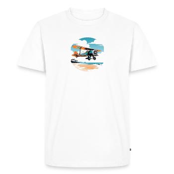 Biplan au-dessus d’Hawaï - T-shirt Premium bio Homme - blanc - Devant - Nico (187cm)