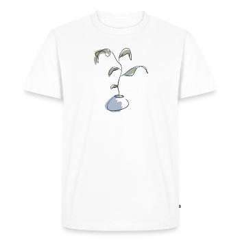 Plante en vase - T-shirt Premium bio Homme - blanc - Devant - Nico (187cm)