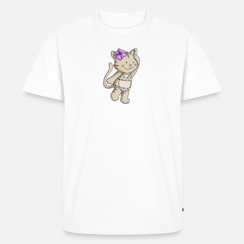 Bikini Katze Comic - Männer Premium Bio T-Shirt - Weiß