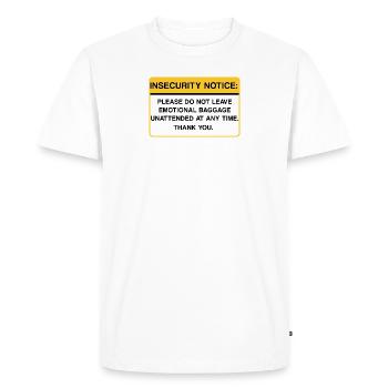 Emotional Baggage Warning - Men's Premium Organic T-Shirt - white - Front - Nico (187cm)