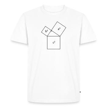Théorème de Pythagore - T-shirt Premium bio Homme - blanc - Devant - Nico (187cm)