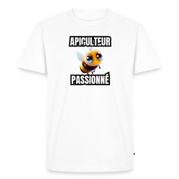 apiculteur passionné - T-shirt Premium bio Homme - blanc - Devant - Nico (187cm)