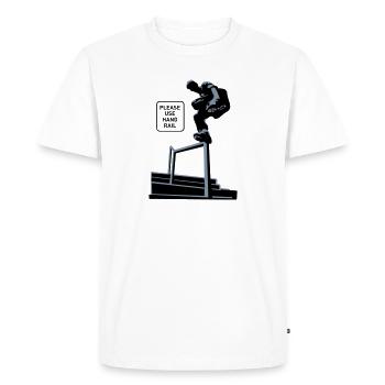 Handrail - Men's Premium Organic T-Shirt - white - Front - Nico (187cm)