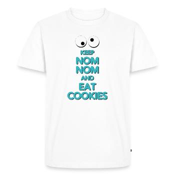 keep nomnom and eat cookies keep calm drôle oeil - T-shirt Premium bio Homme - blanc - Devant - Nico (187cm)