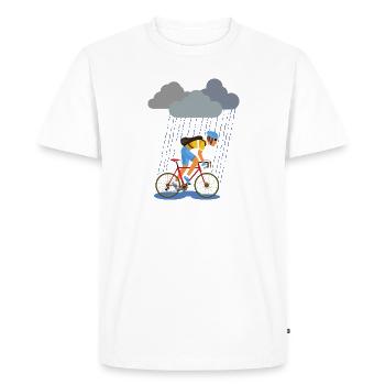 Vélo de course vélo de banlieue pluie, mauvais temps - T-shirt Premium bio Homme - blanc - Devant - Nico (187cm)