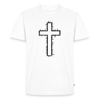 Croix (V) - T-shirt Premium bio Homme - blanc - Devant - Nico (187cm)