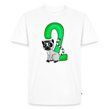 2 birthday 2 years old with animal motif - two - Men's Premium Organic T-Shirt - white - Front - Nico (187cm)