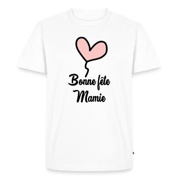GRANNY. MOTHER'S DAY. HAPPY GRANNY'S DAY. I LOVE YOU - Men's Premium Organic T-Shirt - white - Front - Nico (187cm)
