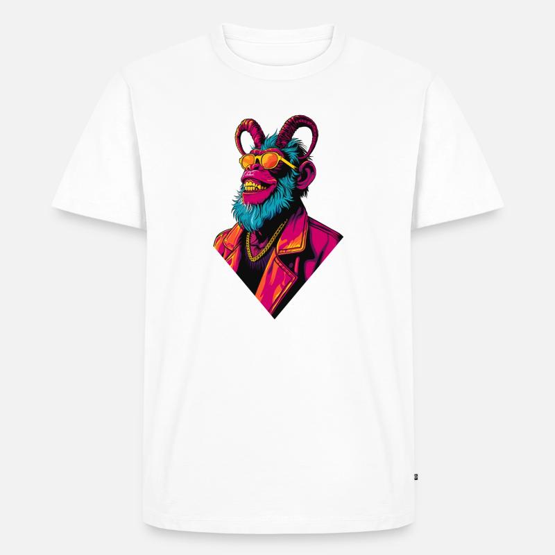 Devil Monkey - Männer Premium Bio T-Shirt - Weiß