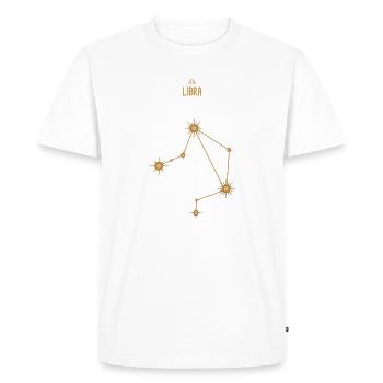 Libra Zodiac Sign Star Constellation Golden Tones - Men's Premium Organic T-Shirt - white - Front - Nico (187cm)