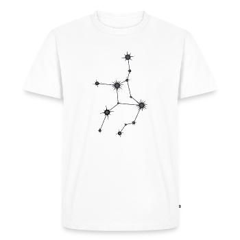 Vierge Étoile Constellation Signe du zodiaque Noir et Gris - T-shirt Premium bio Homme - blanc - Devant - Nico (187cm)
