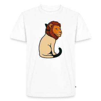 Cat wearing a mask of a lion - Men's Premium Organic T-Shirt - white - Front - Nico (187cm)