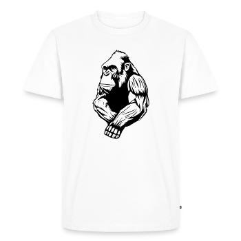Cadeau T-shirt Singe - T-shirt Premium bio Homme - blanc - Devant - Nico (187cm)
