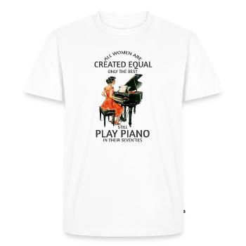 Les meilleurs soixante-dix au piano - T-shirt Premium bio Homme - blanc - Devant - Nico (187cm)