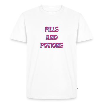 Motif des pilules et potions - T-shirt Premium bio Homme - blanc - Devant - Nico (187cm)