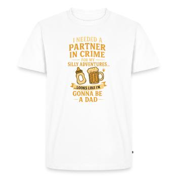 Partner In Crime Dad - Men's Premium Organic T-Shirt - white - Front - Nico (187cm)