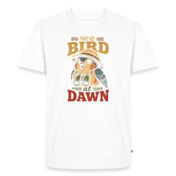 Safari d’oiseaux Aube - T-shirt Premium bio Homme - blanc - Devant - Nico (187cm)