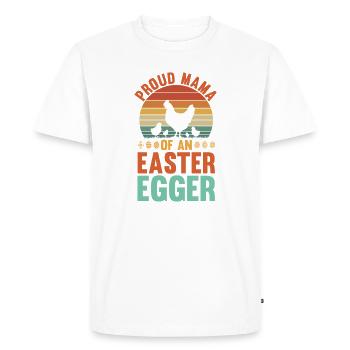 Poule Maman Coq Troupeau de volaille Éleveur de volailles - T-shirt Premium bio Homme - blanc - Devant - Nico (187cm)