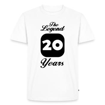 20 Anniversaire: The Legend 20 années - T-shirt Premium bio Homme - blanc - Devant - Nico (187cm)