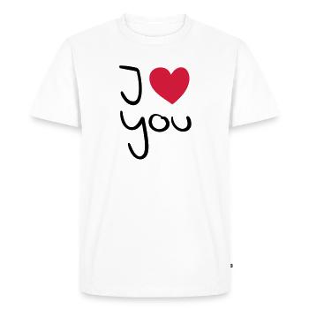love_you_3_f2 - T-shirt Premium bio Homme - blanc - Devant - Nico (187cm)