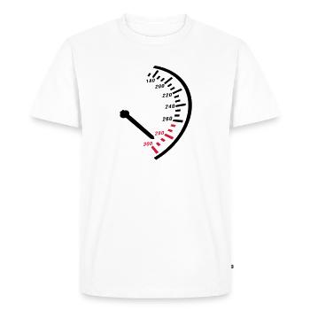 speed__f2 - Men's Premium Organic T-Shirt - white - Front - Nico (187cm)
