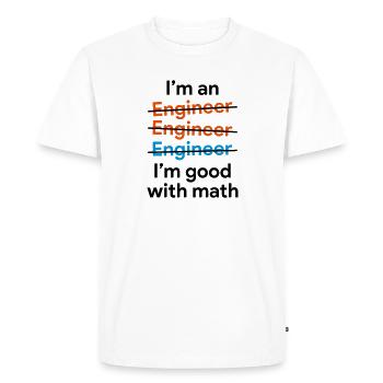 Engineer and math - T-shirt Premium bio Homme - blanc - Devant - Nico (187cm)