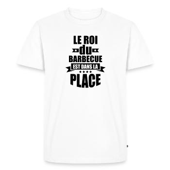le roi du barbecue est dans la place - T-shirt Premium bio Homme - blanc - Devant - Nico (187cm)