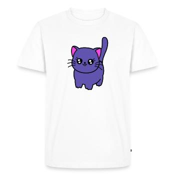 Chat violet - T-shirt Premium bio Homme - blanc - Devant - Nico (187cm)