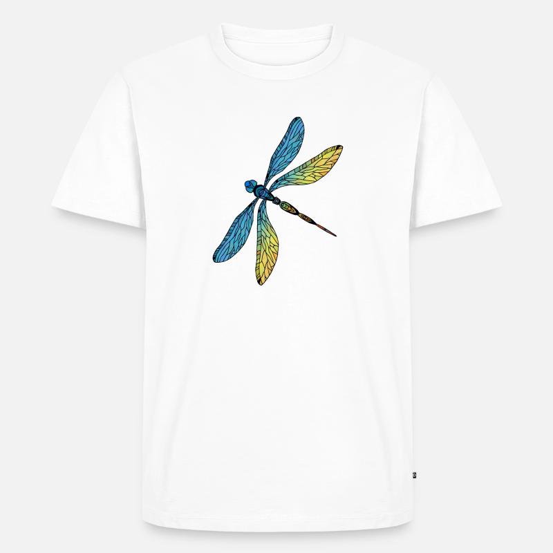 Libelle - Männer Premium Bio T-Shirt - Weiß