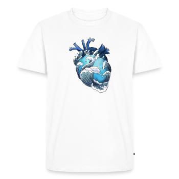 Anatomie du cœur des vagues - T-shirt Premium bio Homme - blanc - Devant - Nico (187cm)