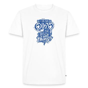 Ouzo Anisschnaps Greece Alcohol Greek - Men's Premium Organic T-Shirt - white - Front - Nico (187cm)