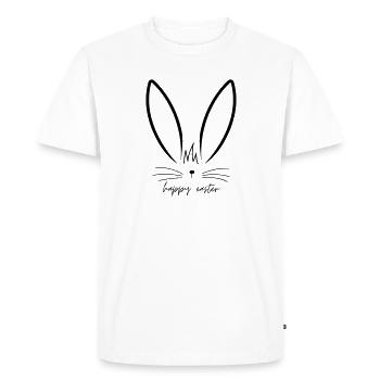 Minimal Bunny - Happy Easter - Men's Premium Organic T-Shirt - white - Front - Nico (187cm)