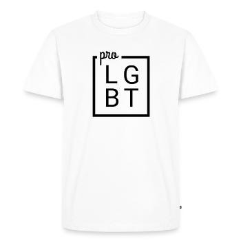 per LGBT B / W black - Men's Premium Organic T-Shirt - white - Front - Nico (187cm)