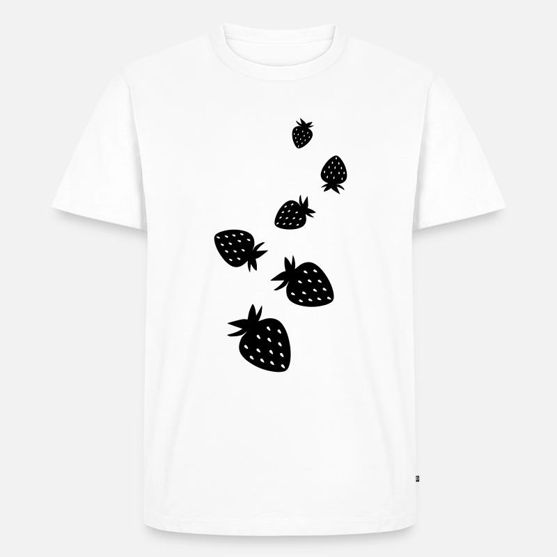 Frucht Erdbeere - Männer Premium Bio T-Shirt - Weiß