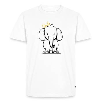Elephant smile - T-shirt Premium bio Homme - blanc - Devant - Nico (187cm)
