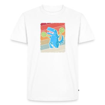 Padel Padel PlayerVintage Padeltennis Motif - Men's Premium Organic T-Shirt - white - Front - Nico (187cm)