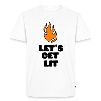 LIGHTER FIRE FIRE CAMPFIRE CAMPGROUND CAMP MOTIFS - Men's Premium Organic T-Shirt - white - Front - Nico (187cm)