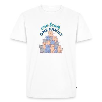 équipe famille chat chien sports congé parental drôle - T-shirt Premium bio Homme - blanc - Devant - Nico (187cm)