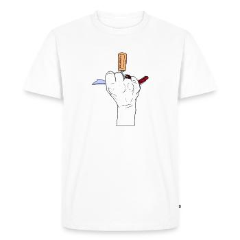 Bad girl main blanche au tire-bouchon - T-shirt Premium bio Homme - blanc - Devant - Nico (187cm)