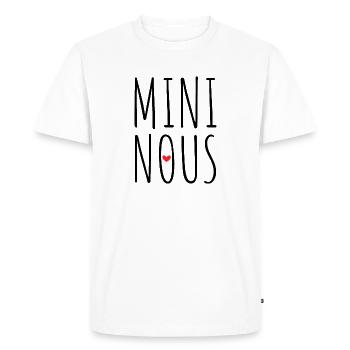 Enfant , Naissance , Bébé , Papa , Maman - T-shirt Premium bio Homme - blanc - Devant - Nico (187cm)