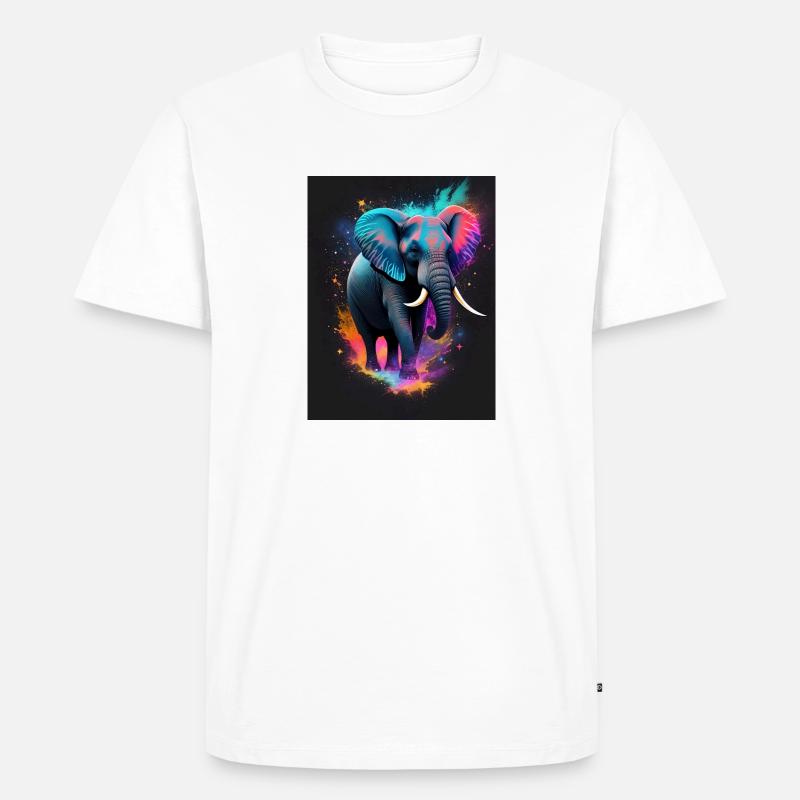 Elephant Galaxy - Männer Premium Bio T-Shirt - Weiß