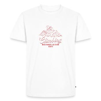 Climbing, where numbers lead to new heights Shirt - Men's Premium Organic T-Shirt - white - Front - Nico (187cm)