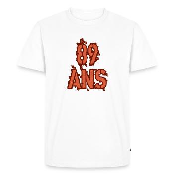 89 ANS - T-shirt Premium bio Homme - blanc - Devant - Nico (187cm)