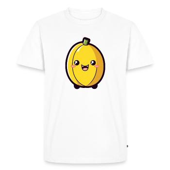 Banane Kawaii Version 1 - T-shirt Premium bio Homme - blanc - Devant - Nico (187cm)