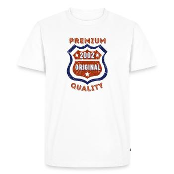 Qualité premium 2002 - T-shirt Premium bio Homme - blanc - Devant - Nico (187cm)