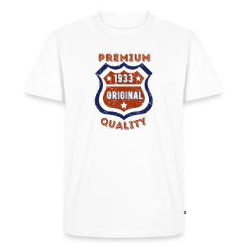 Qualité premium 1933 - T-shirt Premium bio Homme - blanc - Devant - Nico (187cm)
