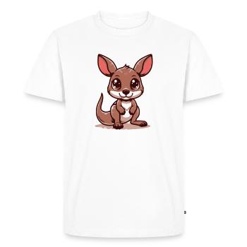 Kangourou - T-shirt Premium bio Homme - blanc - Devant - Nico (187cm)