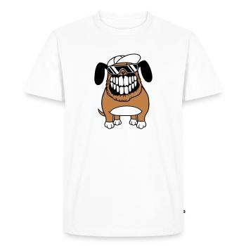 chien monstre méchant dangereux dents sourire sourire - T-shirt Premium bio Homme - blanc - Devant - Nico (187cm)